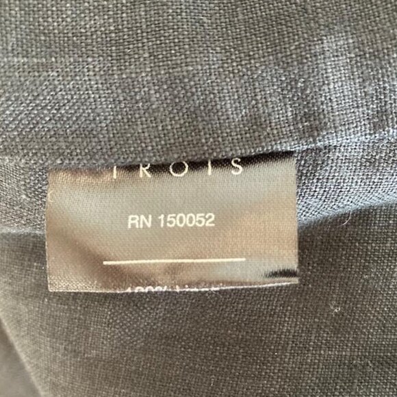 TROIS The Brand Lotte Dress Black Thigh High Slit Size 2-4 in 100% Linen NEW - Picture 10 of 11